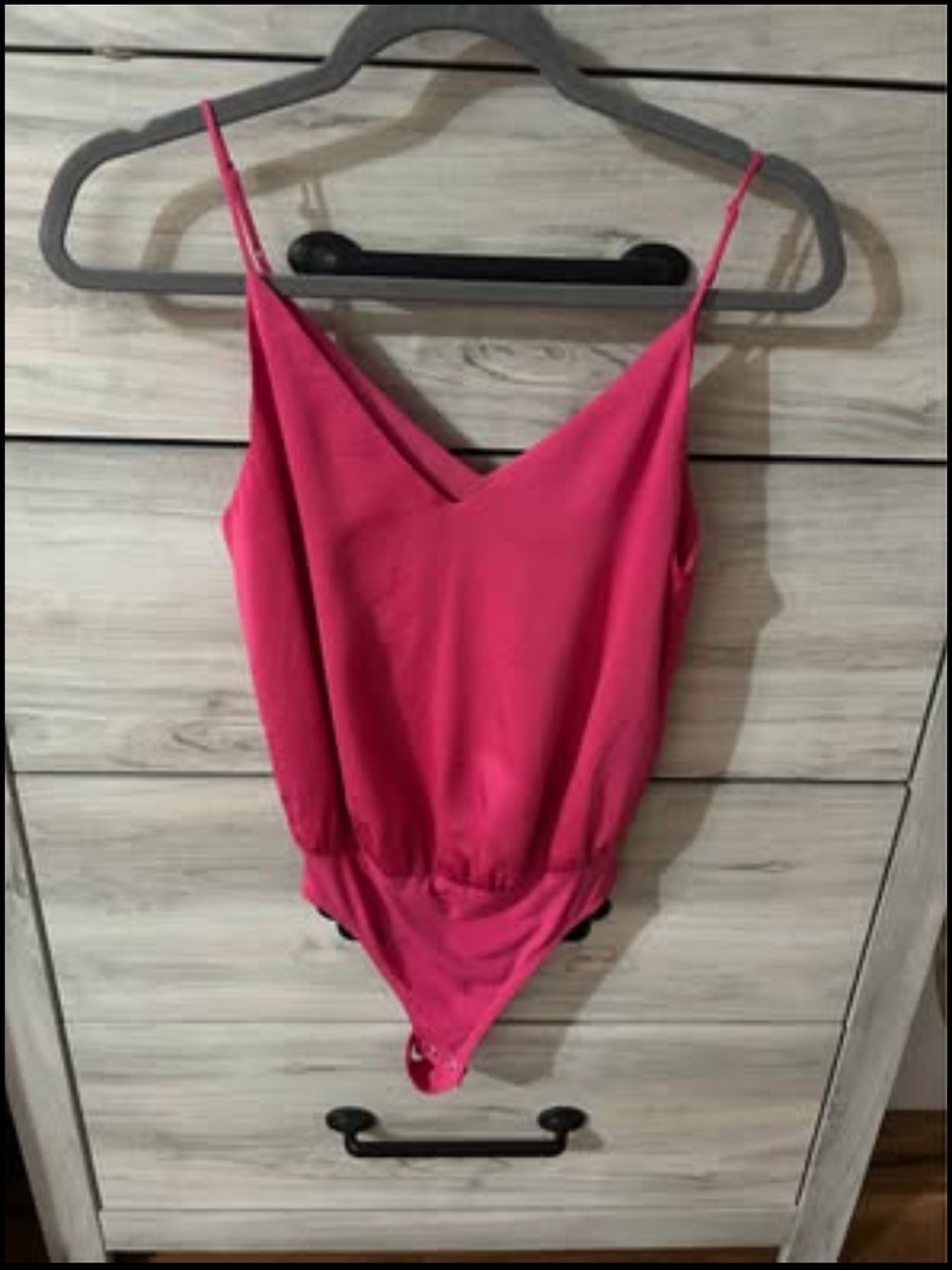 Pink One-Piece Bodysuit - V-Neck Spaghetti Strap